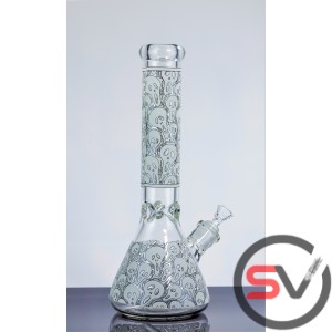 THE SCREAM BEAKER STYLE GLASS WATER PIPE 14inch (GLOW IN DARK)